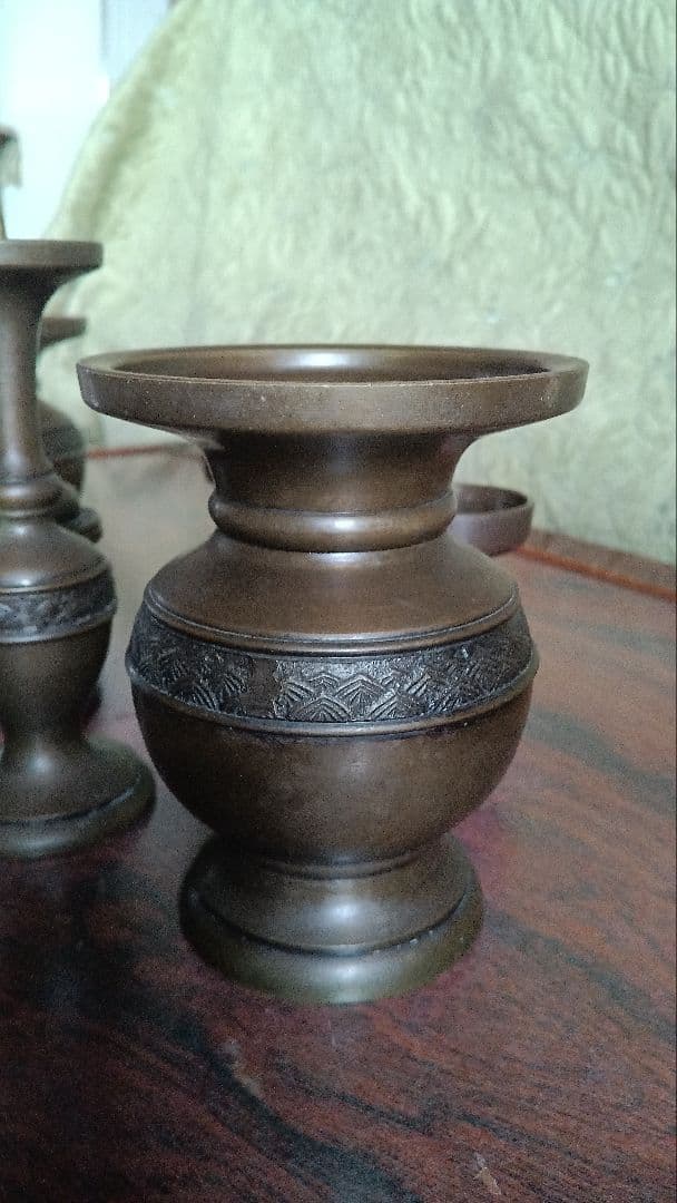 ブロンズ製骨董仏具12点セット