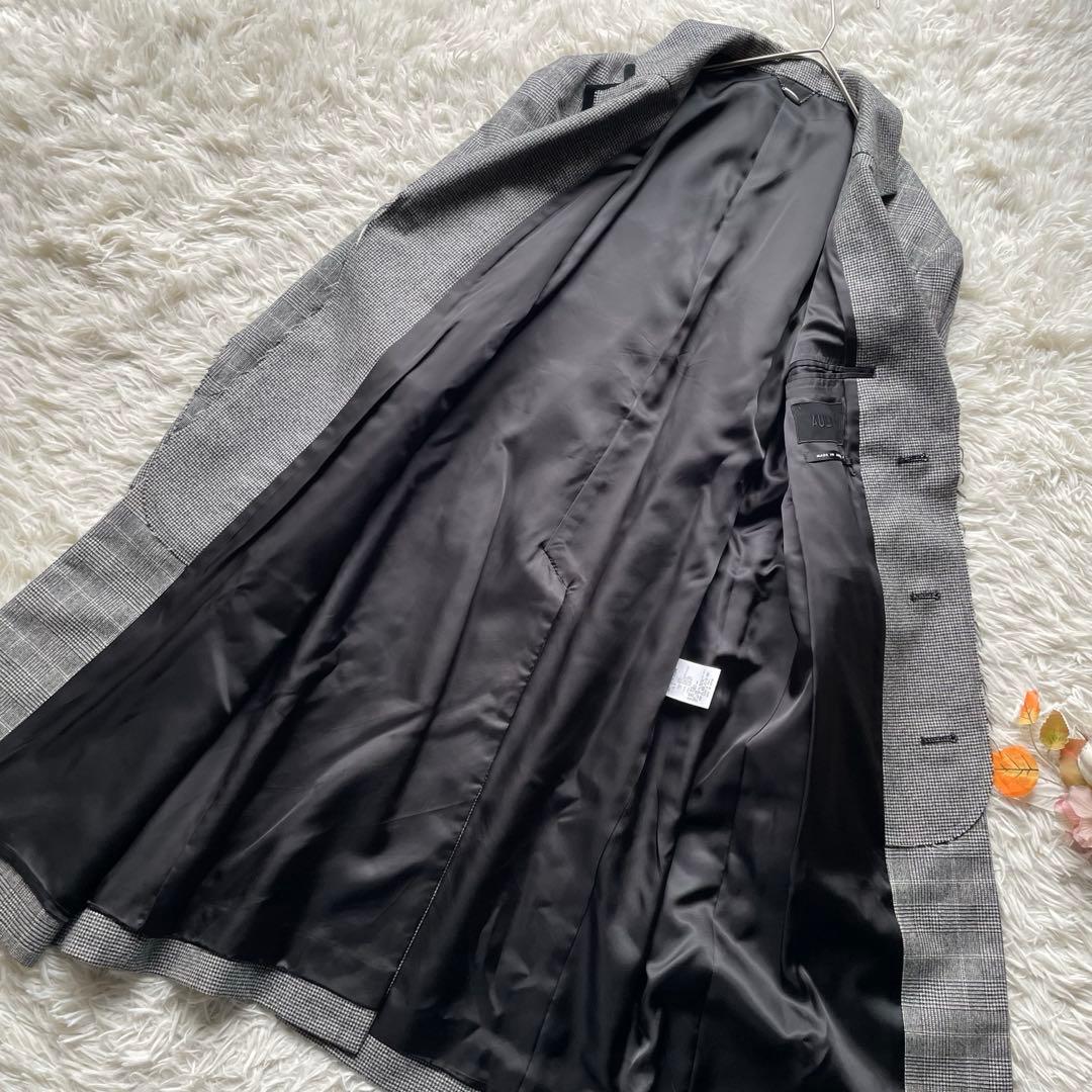 アウラ　極美品カットオフベロア切り替えチェスターコート　ロング