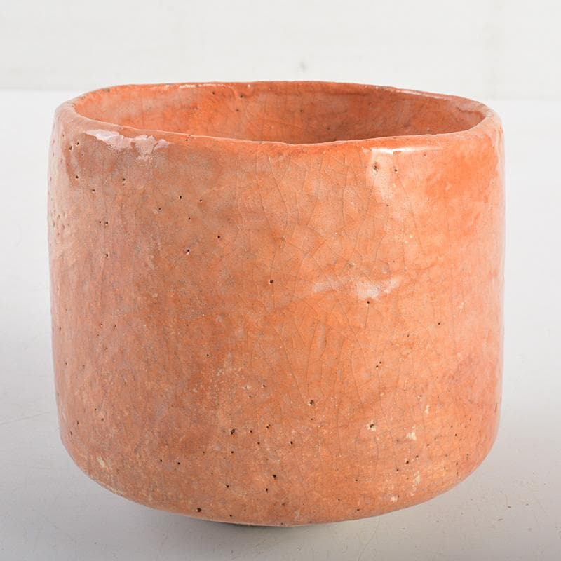 茶道具　九代楽吉左衛門　了入作　赤楽茶碗　共箱　M　R7037