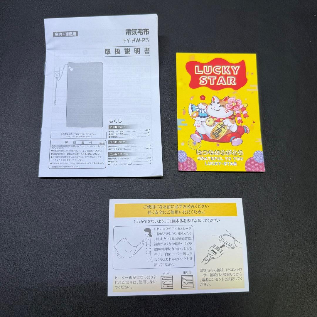 ◉H右横1002 未使用保管品 電気毛布 コントローラー付き 毛布 3点まとめ