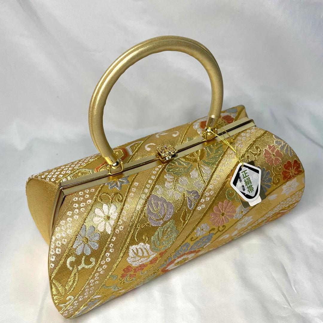 新品　草履　バッグ　セット　フリーサイズ　最高級正絹帯地　ゴールド系　留袖　振袖