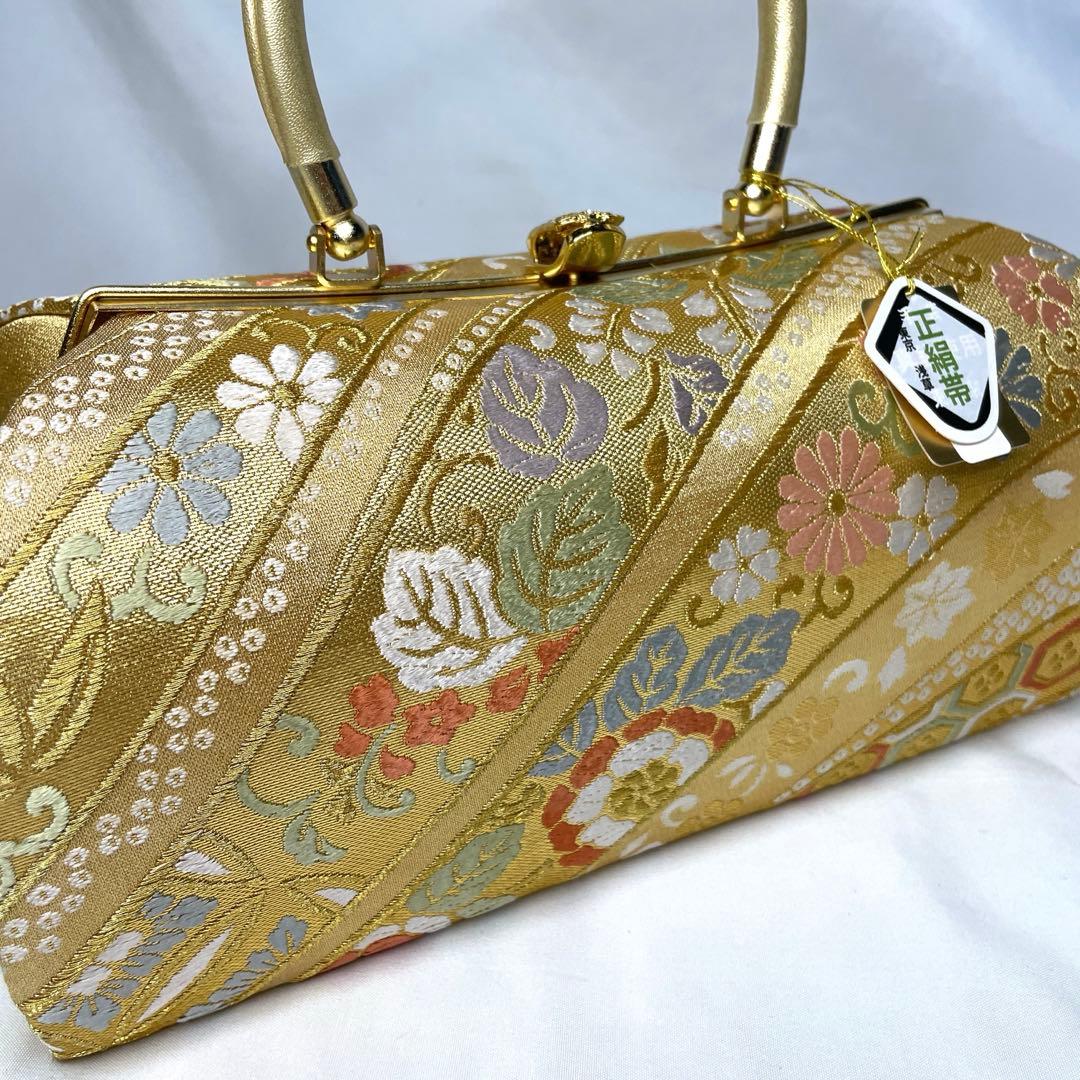新品　草履　バッグ　セット　フリーサイズ　最高級正絹帯地　ゴールド系　留袖　振袖