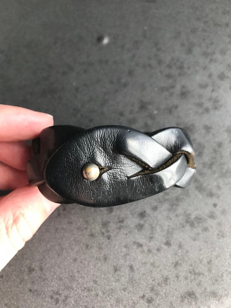 フ*コ様 マルジェラ 初期 本人期 レザー編み込みブレスレット