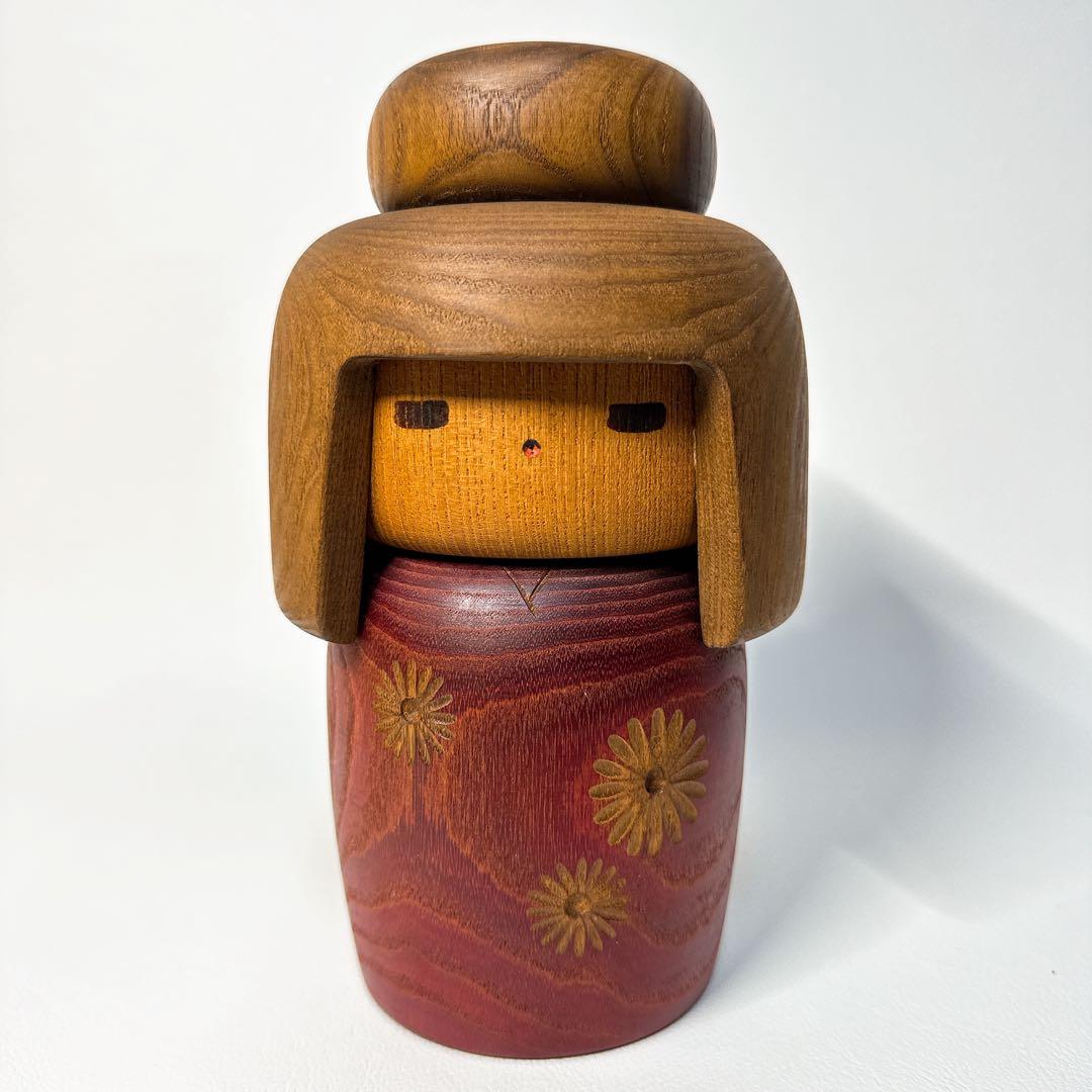 【美品 2体セット】山中三平 創作こけし 「花ことば」 伝統工芸 民芸 郷土玩具