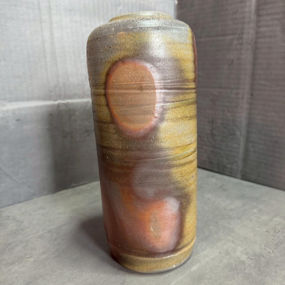 備前焼 花入 松本勝哉 作 家作 一輪挿し 花瓶 共箱 共布付き