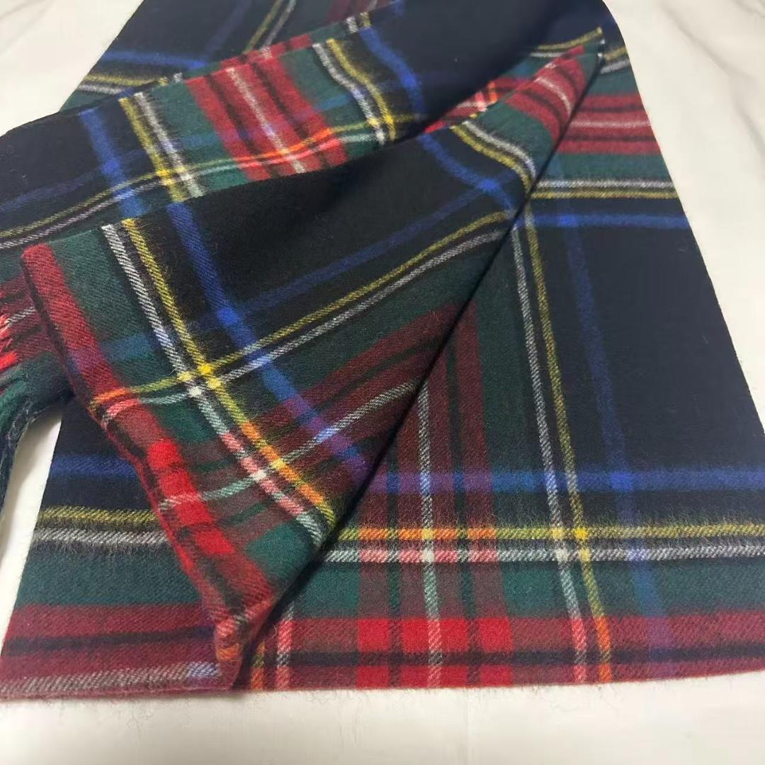 ジョンストンズ カシミア 大判ストール マフラー ブラックスチュワート