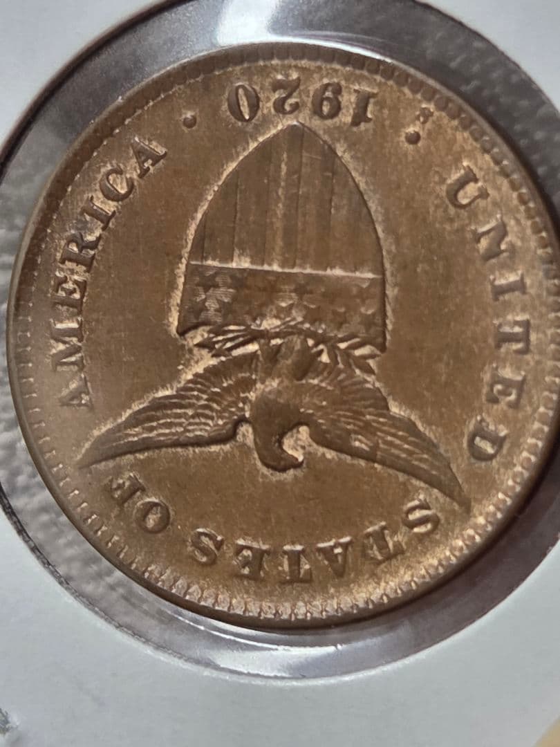 (稀少) フィリピン共和国(アメリカ統治下) 1 センタボ青銅貨　1920 S