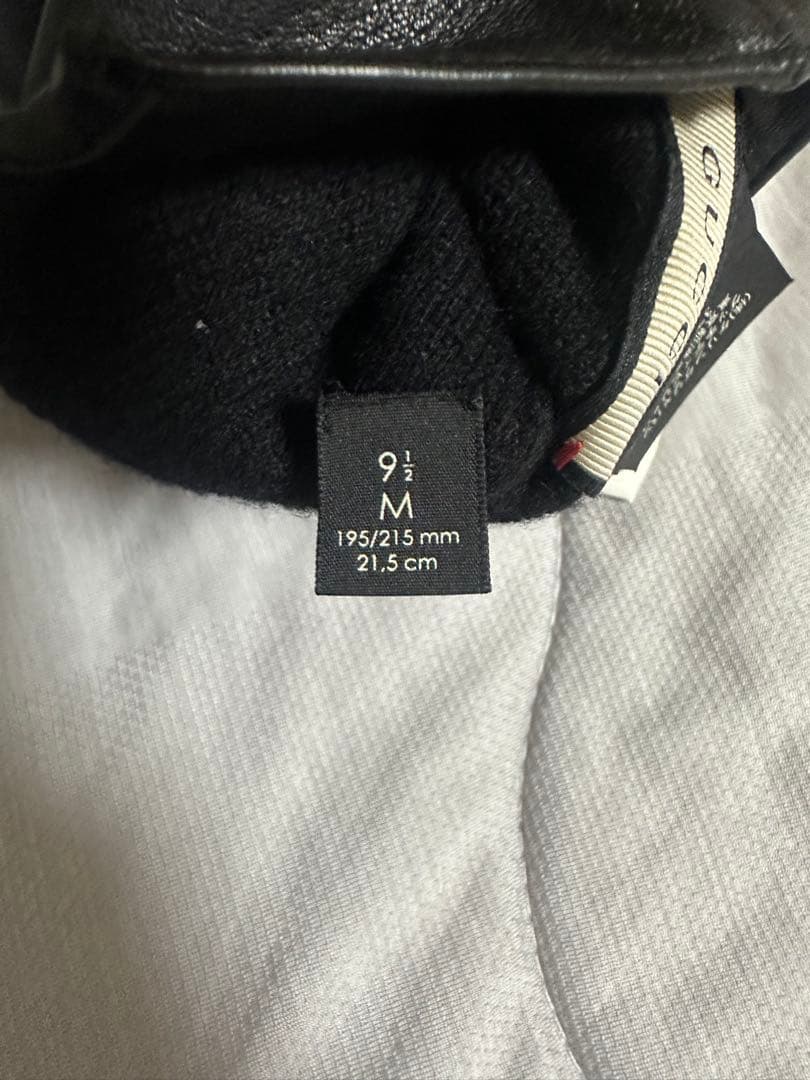 GUCCI ブラック レザー手袋 PAR AMOUR