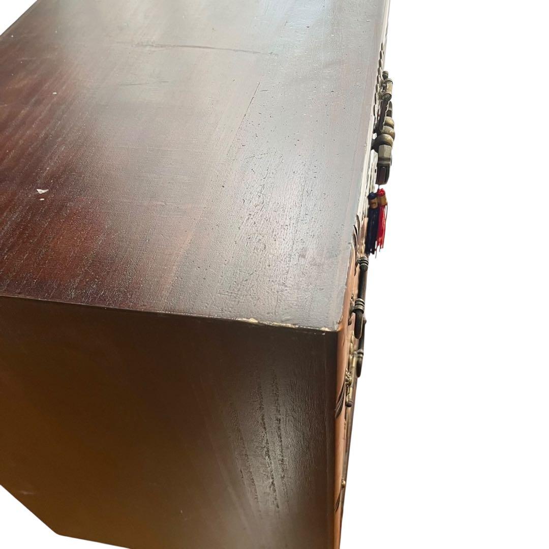 李朝家具 和家具 李朝けやき作り 薬箪笥 くすり箪笥 魚の鍵付き