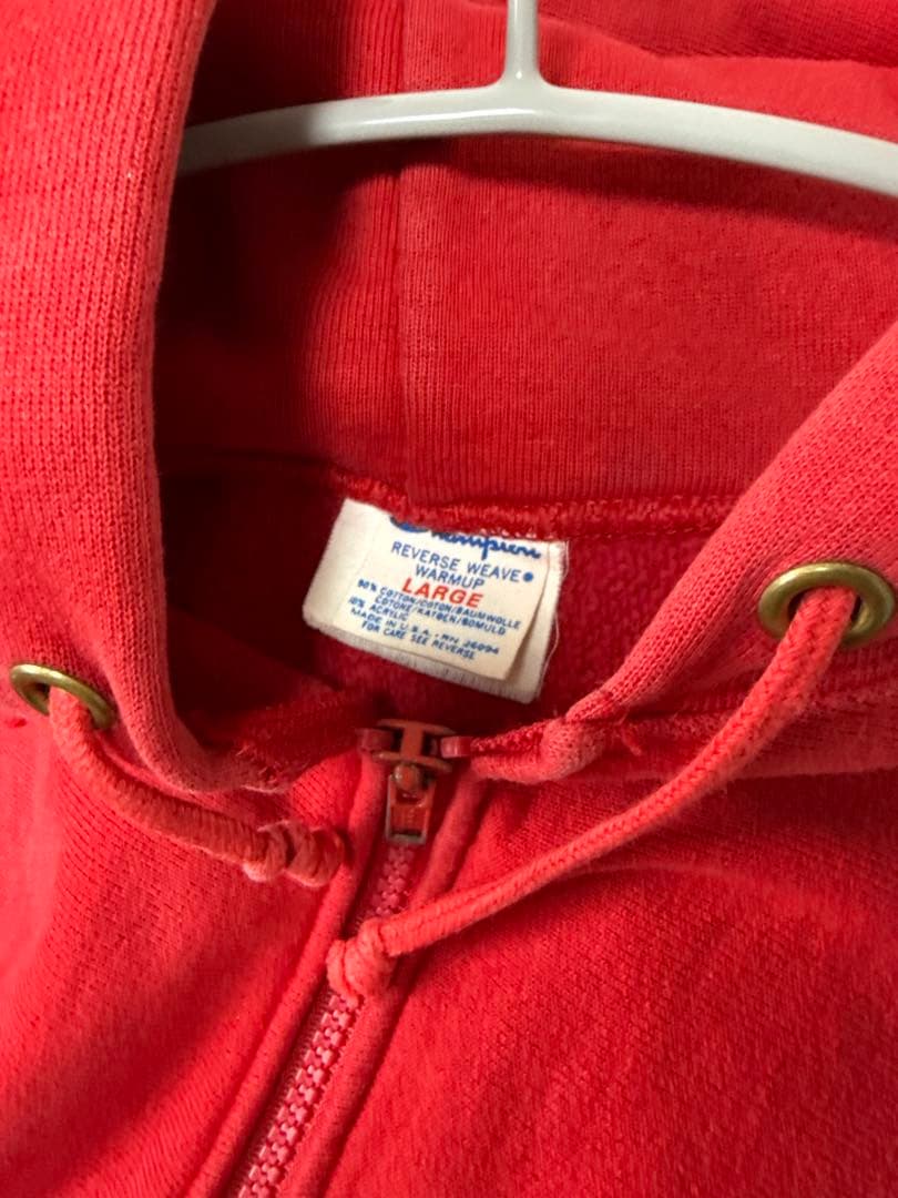 チャンピオン　リバースウィーブ　赤　ジップフーディ　80s usa製