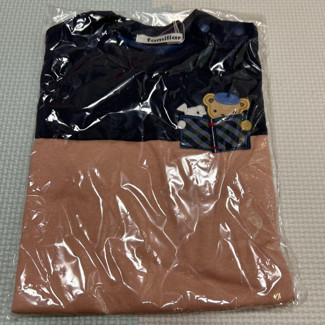 familiar クマ刺繍 Tシャツ 90 ピンク　ネイビー　新品