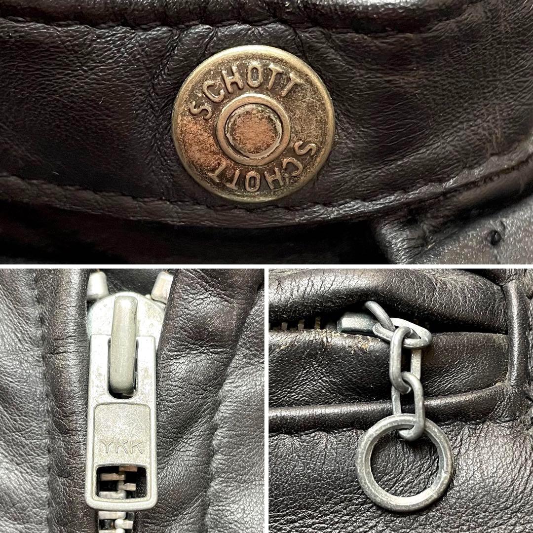 希少141モデル SCHOTT シングルライダースボアライナー付き 38 黒