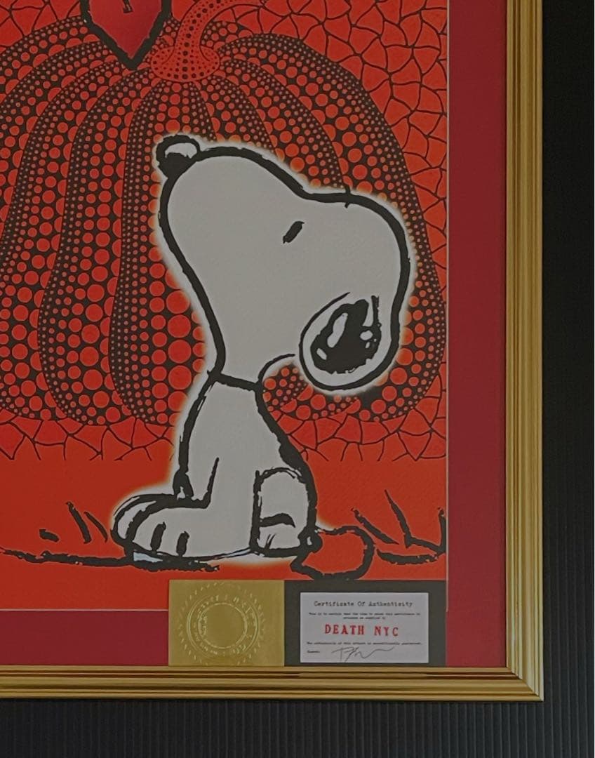 額付き/DEATH NYC/アートポスター/スヌーピー /SNOOPY/かぼちゃ