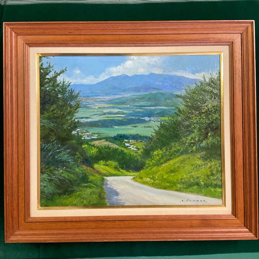 佐間田敏夫　「沖縄多野岳中腹より」　F8号　一枚の絵　古径額