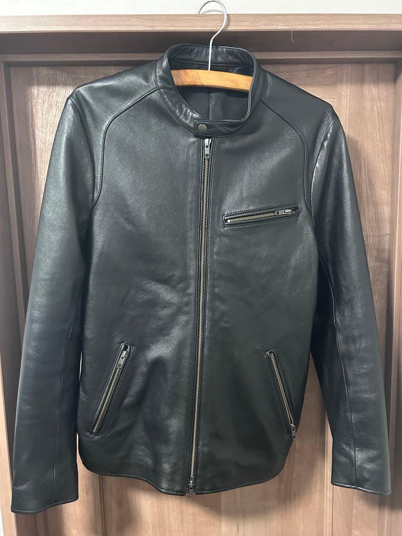 シングルライダースジャケット　ラムレザー