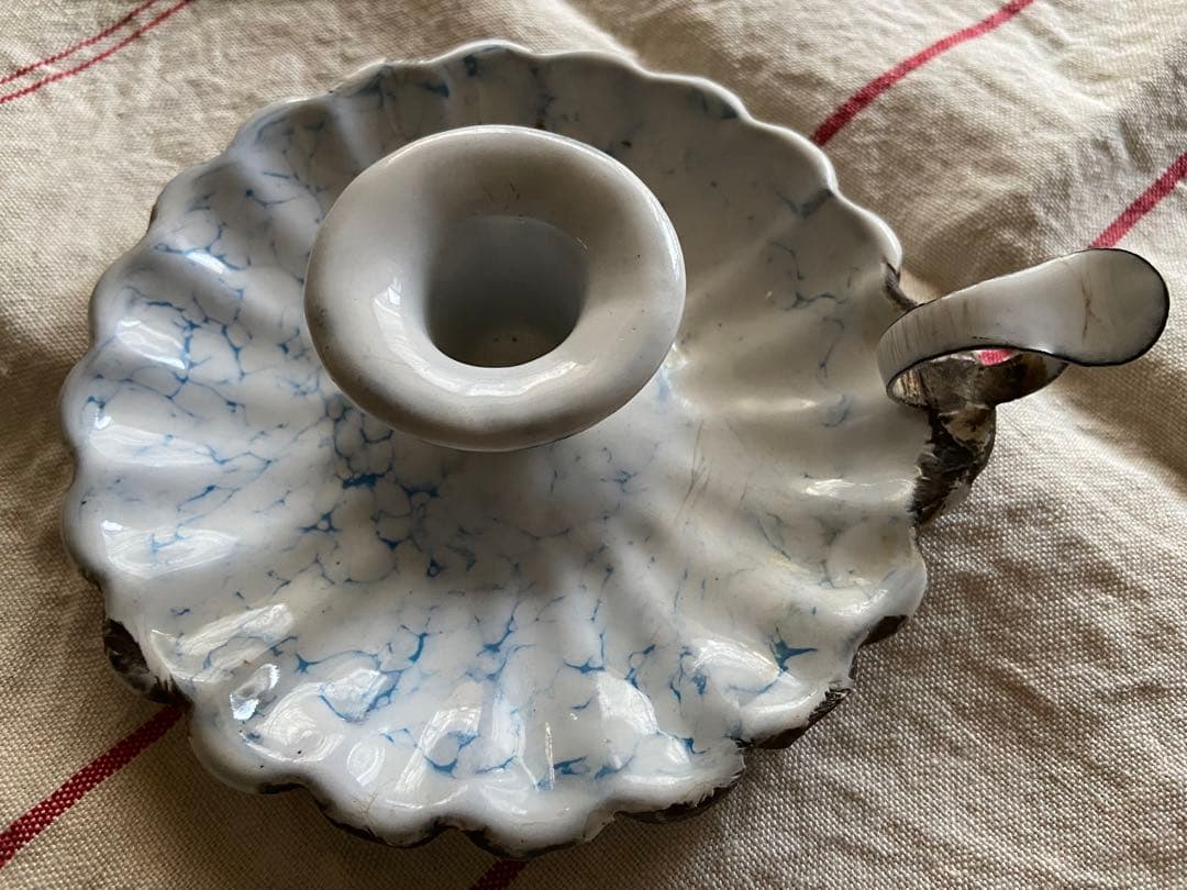 フランスアンティーク　キャンドルホルダー　キャンドルスタンド　ホーロー　エナメル