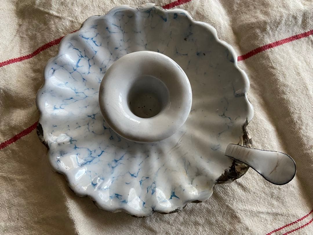 フランスアンティーク　キャンドルホルダー　キャンドルスタンド　ホーロー　エナメル