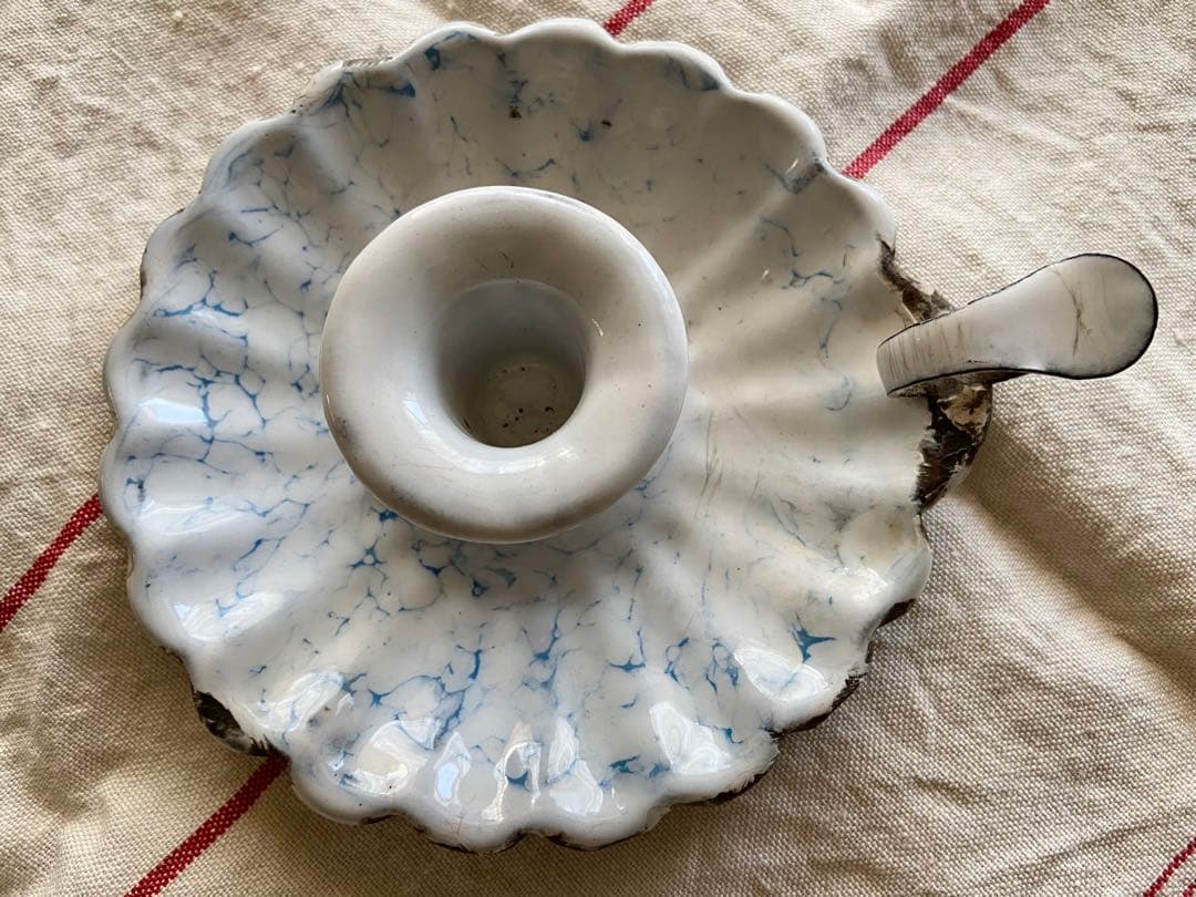 フランスアンティーク　キャンドルホルダー　キャンドルスタンド　ホーロー　エナメル