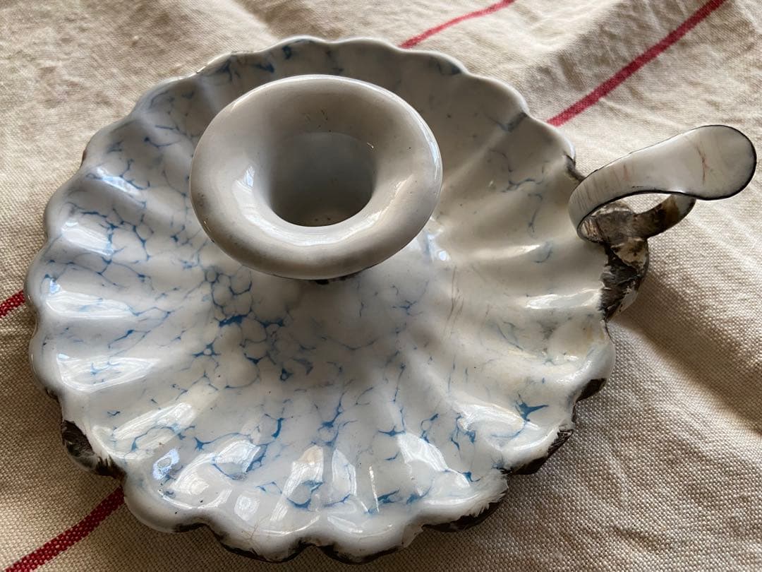 フランスアンティーク　キャンドルホルダー　キャンドルスタンド　ホーロー　エナメル