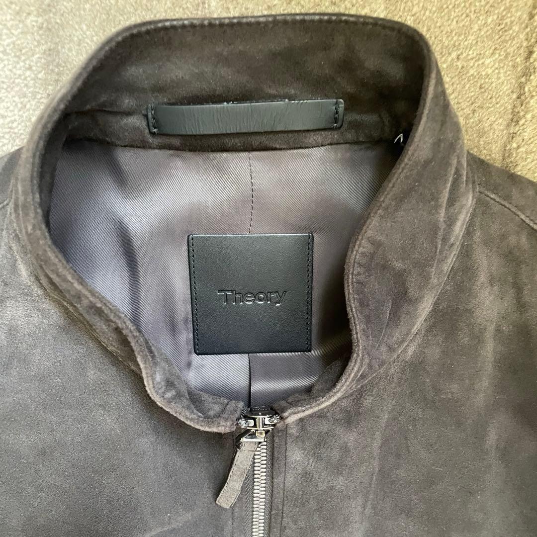 ［極美品/特価］セオリー　レザージャケット やぎ革　 スエード　ダークブラウン