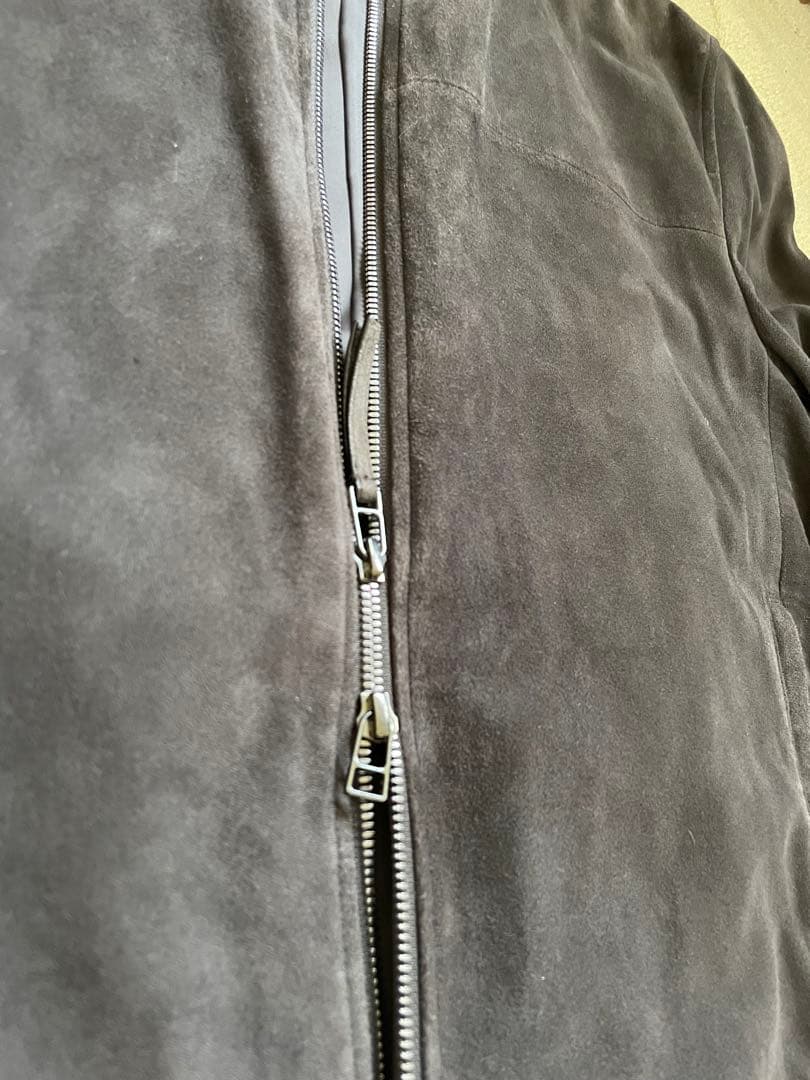 ［極美品/特価］セオリー　レザージャケット やぎ革　 スエード　ダークブラウン