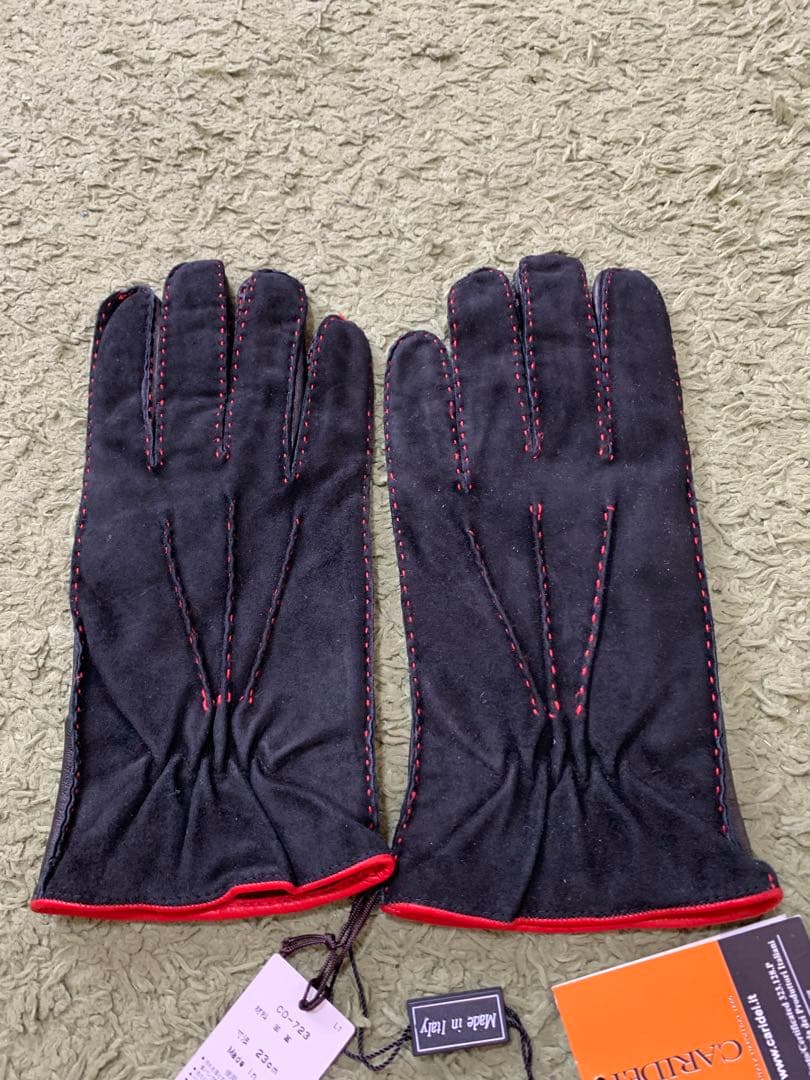 CARIDEI（カリデイ）レザーグローブス羊革レ手袋イタリア黒新品タグ付き