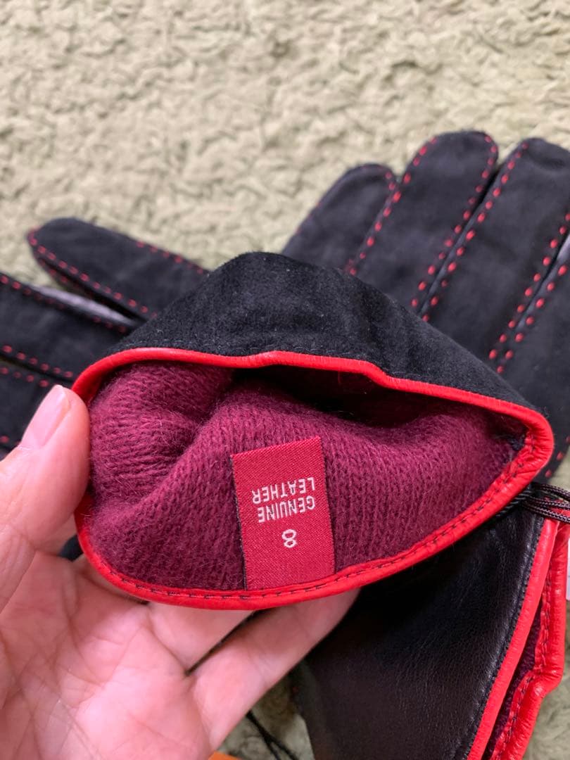 CARIDEI（カリデイ）レザーグローブス羊革レ手袋イタリア黒新品タグ付き