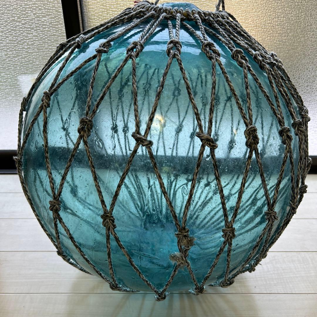 48センチ特大美　ガラス玉　浮き玉　吊り下げ　自立で立つ　置物　インテリア　漁具