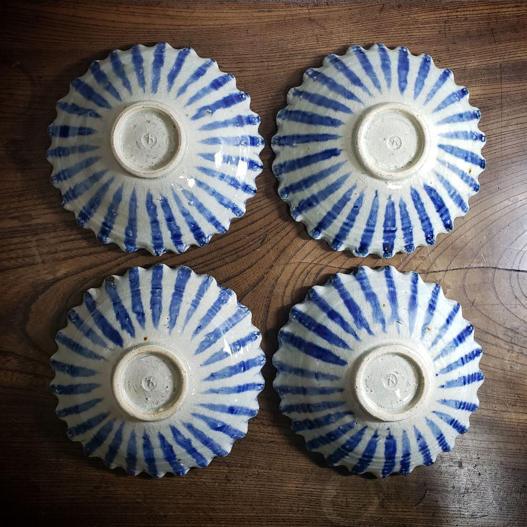 美濃焼　澤窯　可児一広　染十草　皿　4枚　訳あり　欠け　多数