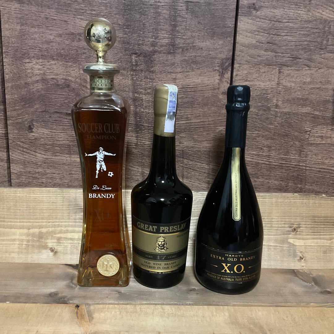 ブランデー海外古酒3本HARDYS サッカークラブ　GREAT PRESLAV