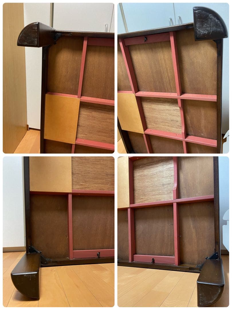 アンテーク家具　ダークブラウン 木製座卓 約108cm x 78cm 平成レトロ