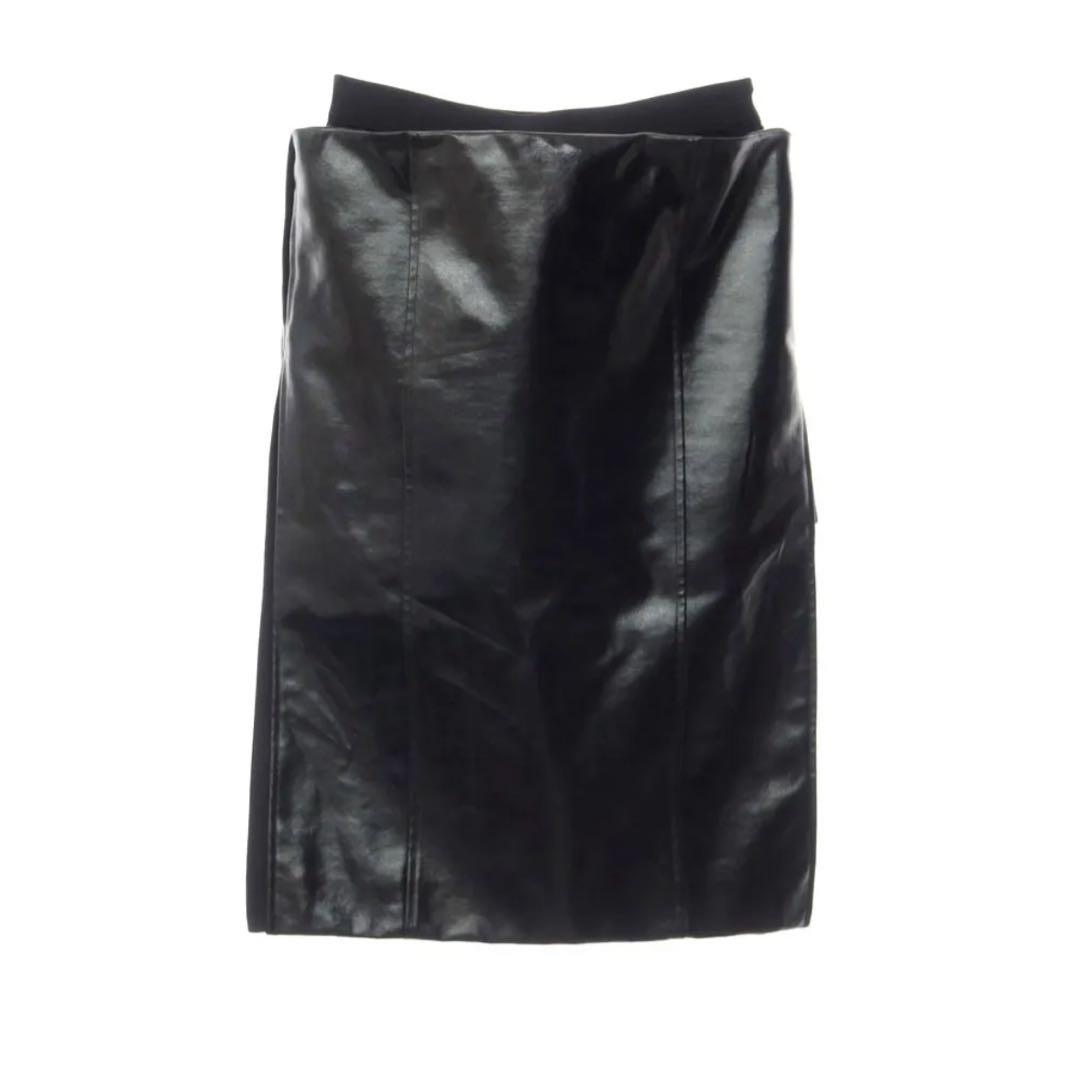 サカイ Sacai コーティングウール スリット パテント スカート ブラック