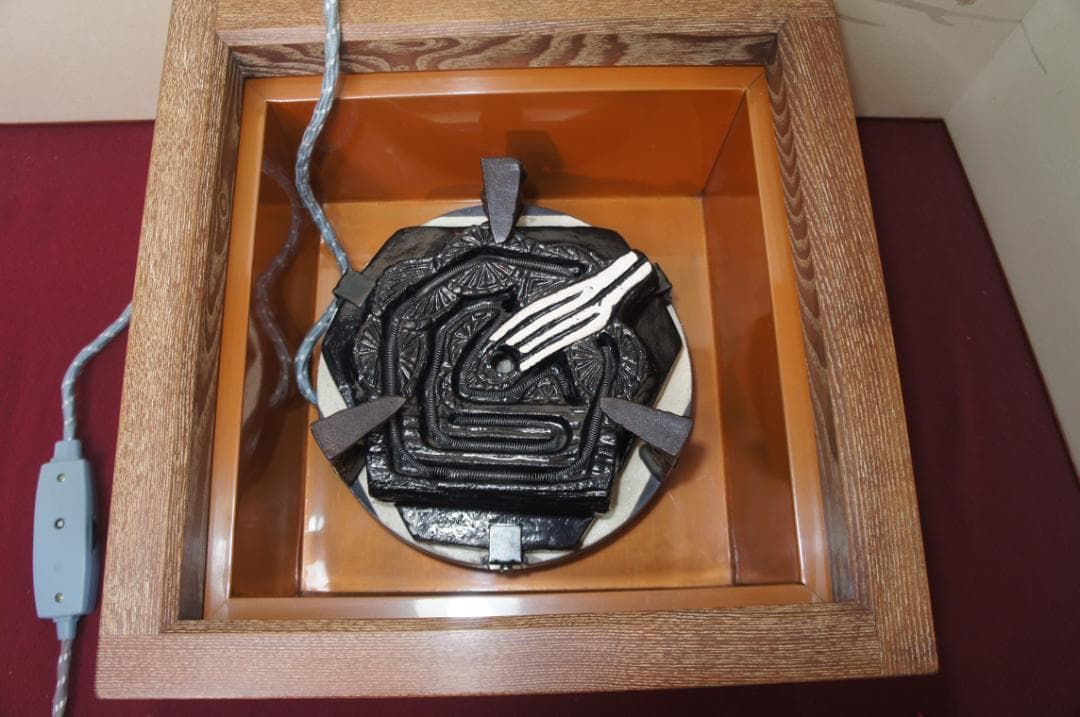 Cle様☆美品 桑色置炉 在銘 万代屋釜 置炉用600W 炭型 電熱器送料込み