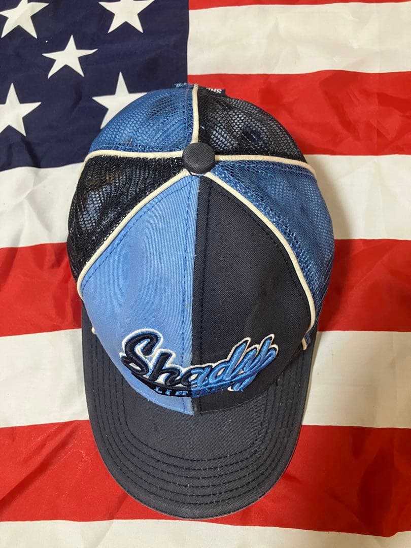 00s shady ltd EMINEM ベースボールキャップ メッシュ 青