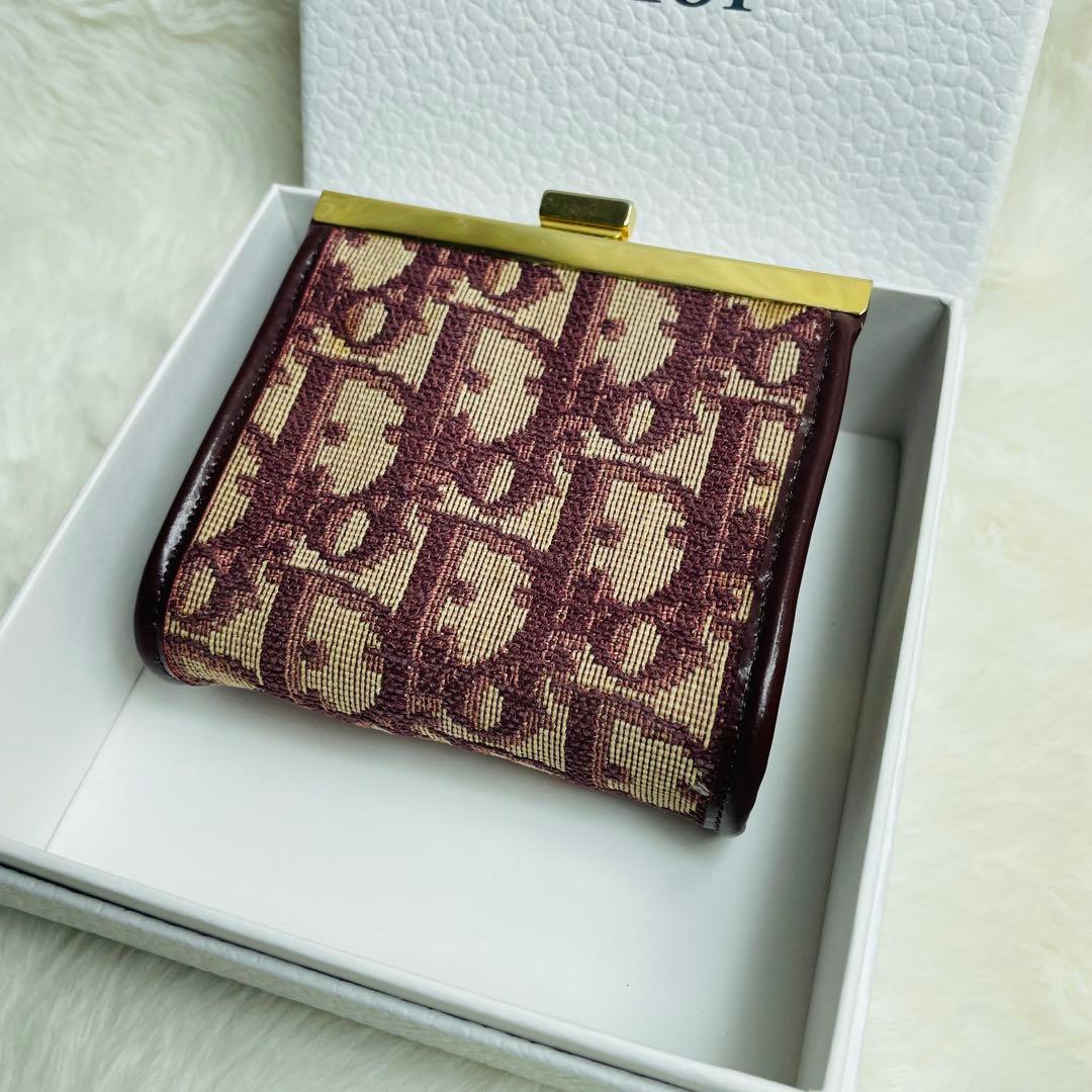 美品　箱付Dior トロッター ケース がま口　ボルドー　おしゃれ　希少