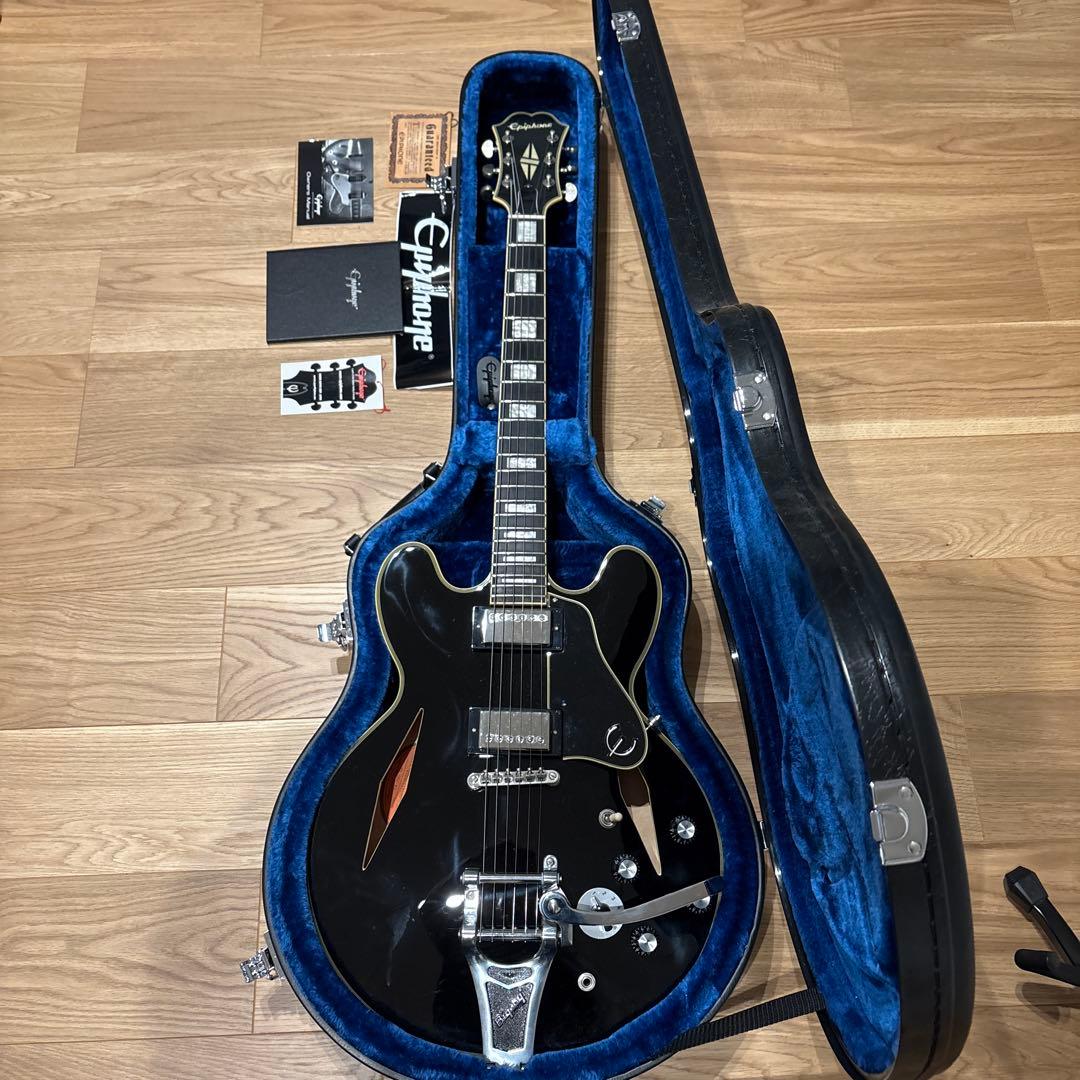 Epiphone セミアコースティックギター ブラック 生形真一モデル
