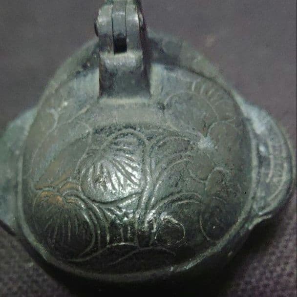 珍品　折り畳み燭台　古銅製　金工　携帯燭台　蝋燭立て　ロウソク立て　ア12