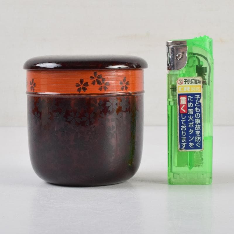 茶道具　中村香鳳作　夜桜蒔絵　珠光棗　共箱　V　9101