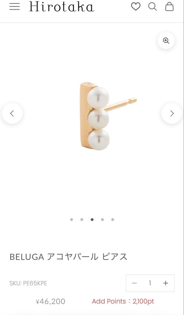 BELUGA アコヤパール ピアス２個　セット