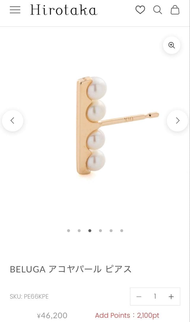 BELUGA アコヤパール ピアス２個　セット