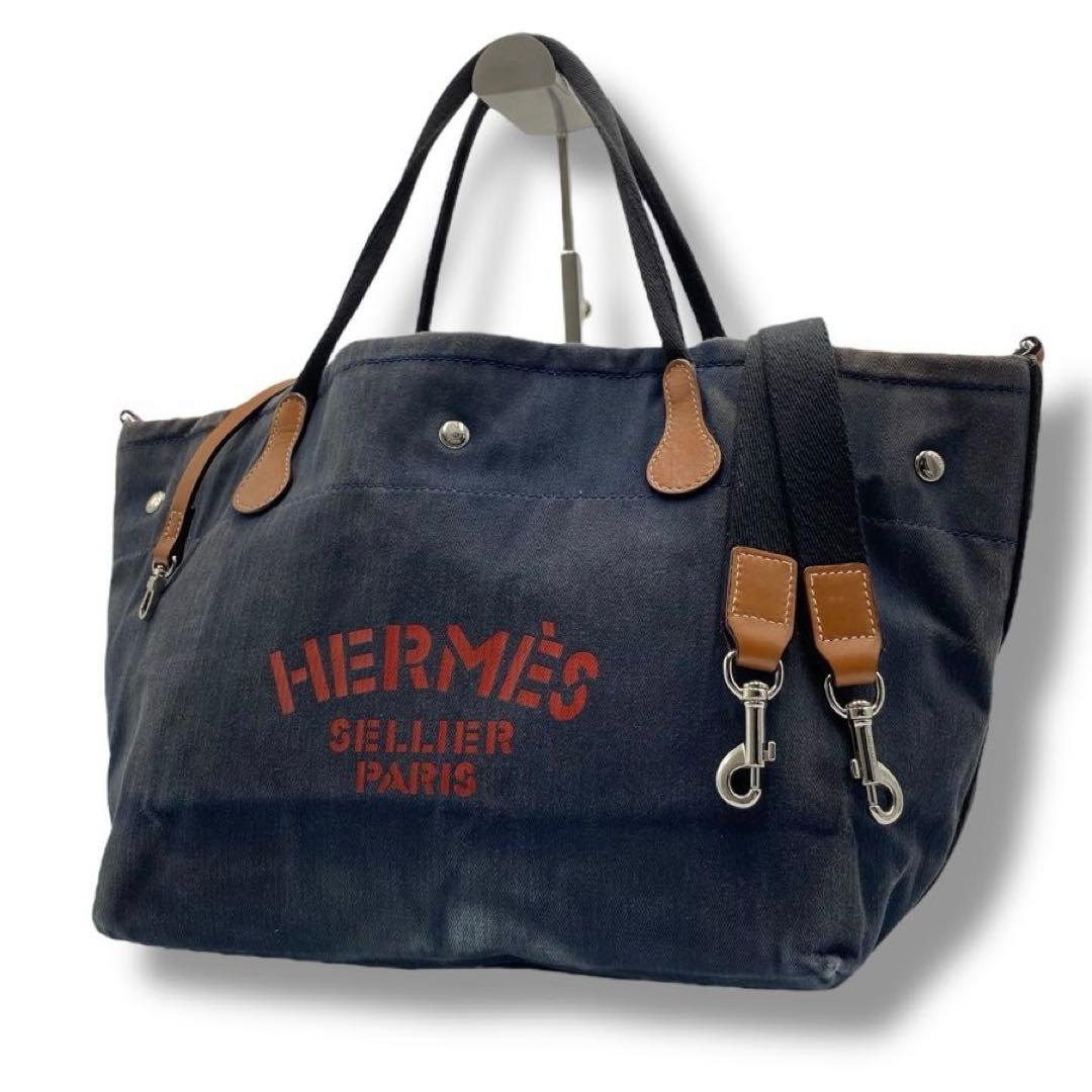 良品 HERMES エルメス ロゴ キャバリエ 2WAY バッグ Vintage