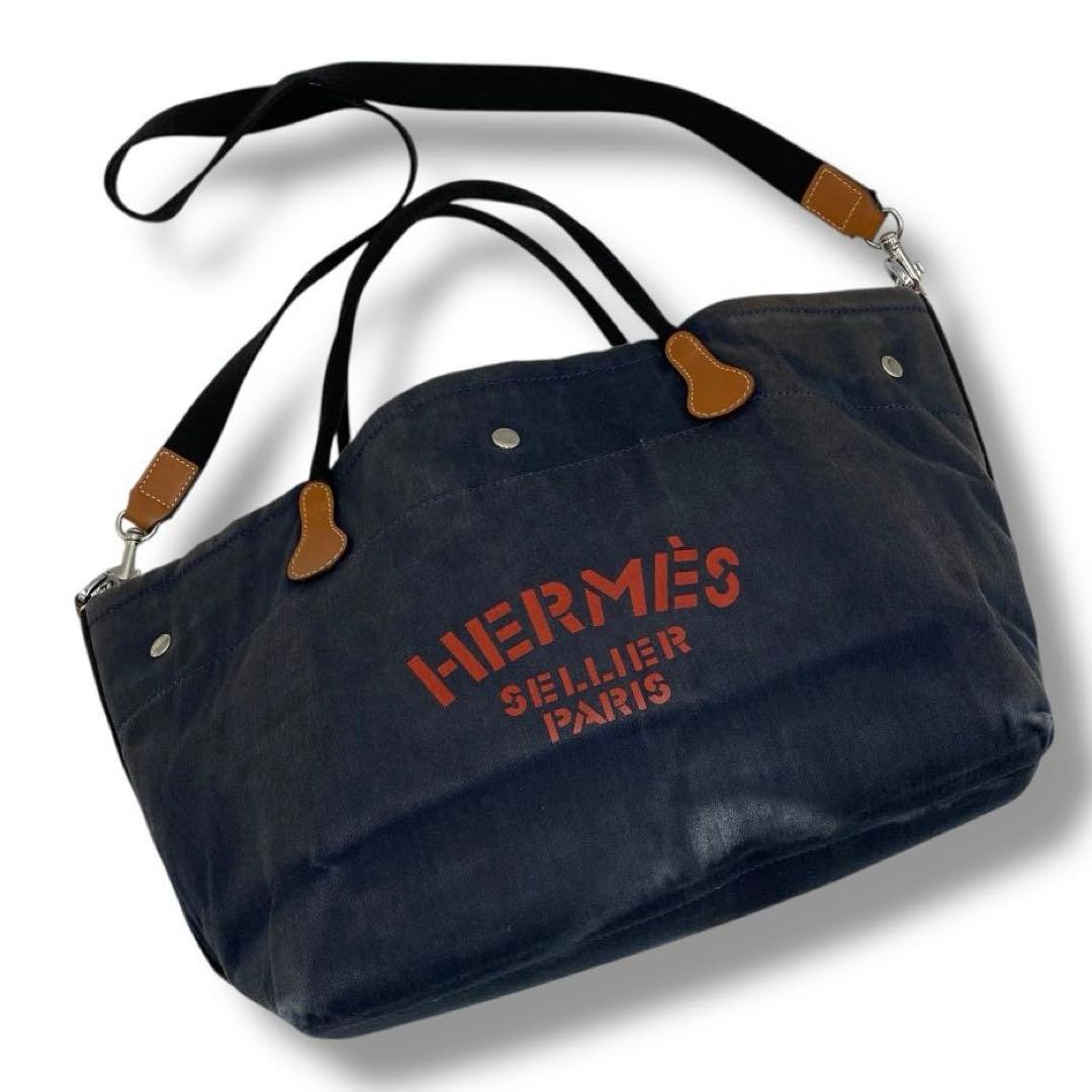 良品 HERMES エルメス ロゴ キャバリエ 2WAY バッグ Vintage