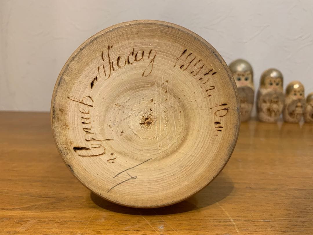 k0817-03★マトリョーシカ 金色彩色 工芸品 ロシア