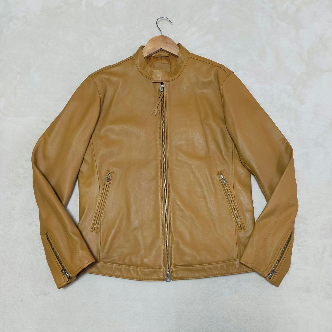 美品　ジーンズファクトリー　Lサイズ　羊革　シングルライダースジャケット