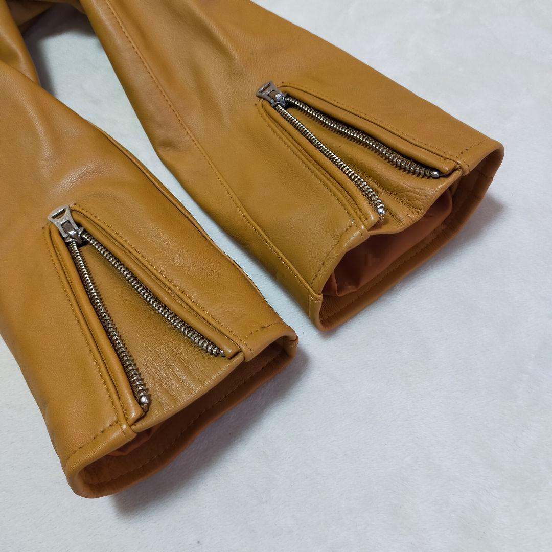 美品　ジーンズファクトリー　Lサイズ　羊革　シングルライダースジャケット
