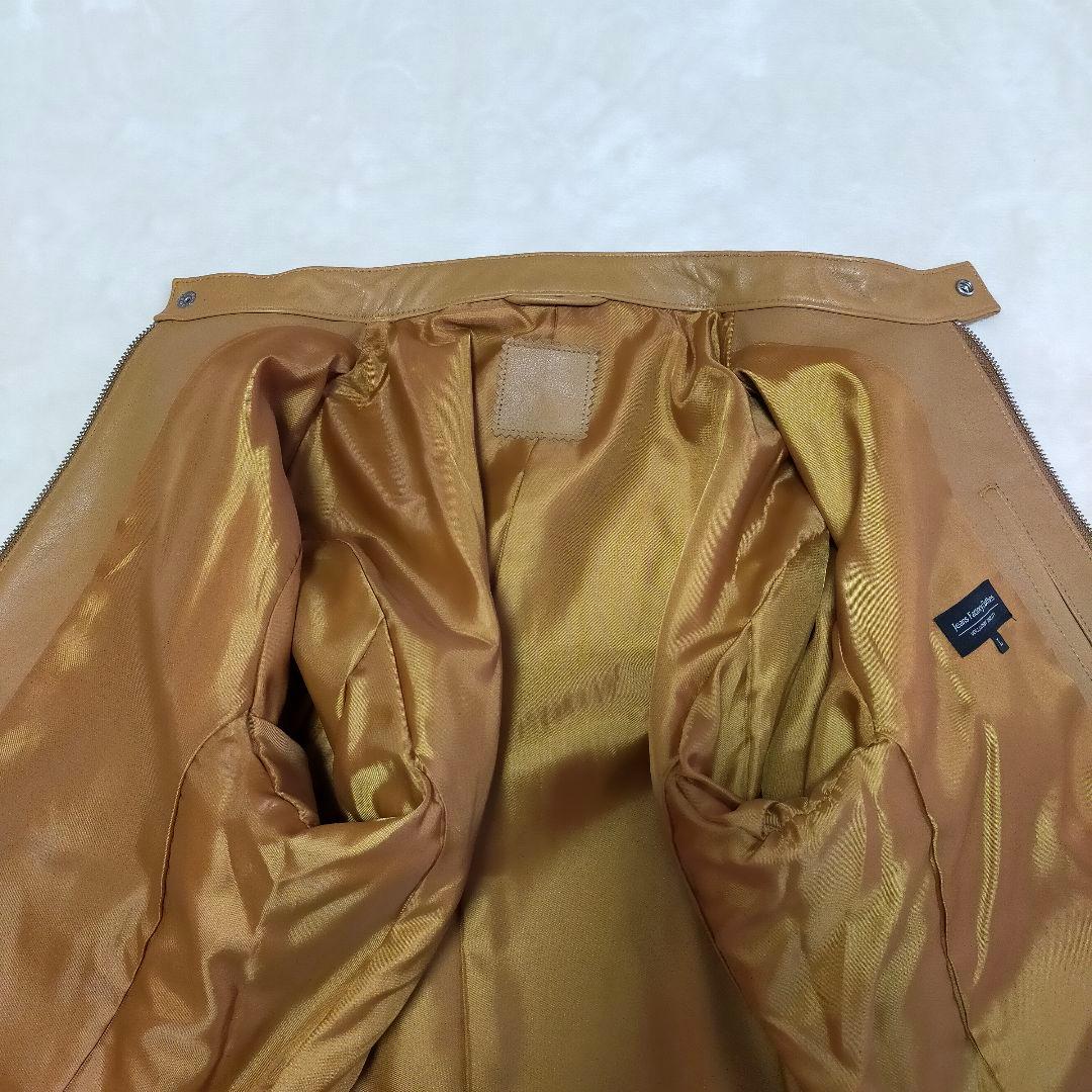 美品　ジーンズファクトリー　Lサイズ　羊革　シングルライダースジャケット