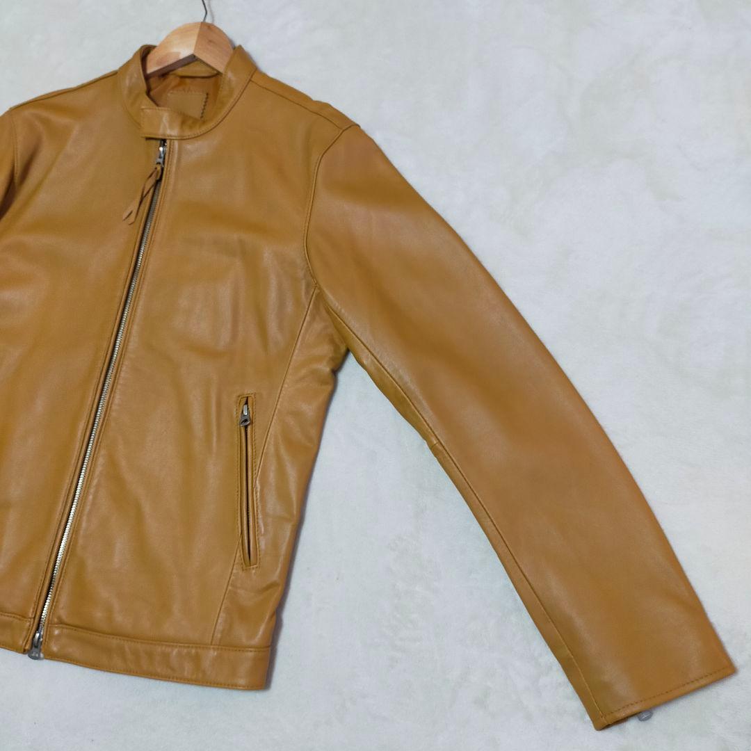 美品　ジーンズファクトリー　Lサイズ　羊革　シングルライダースジャケット
