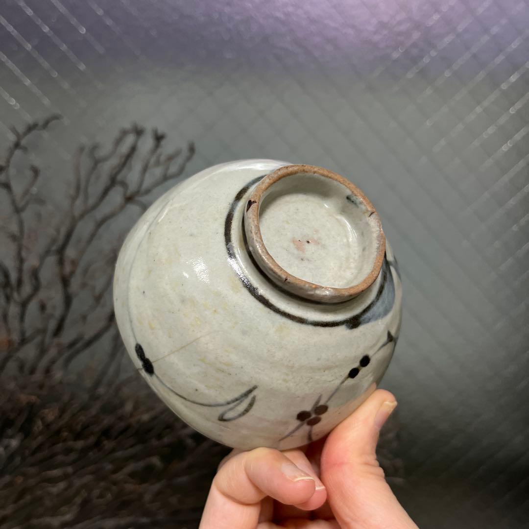 骨董　古伊万里　波佐見焼　染付　くらわんか　茶碗　１客　※金継ぎ直しあり