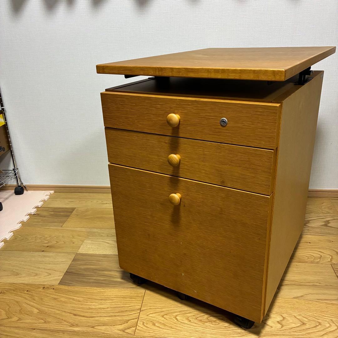 【カリモク karimoku】デスクワゴン 鍵付き 学習机 サイドチェスト