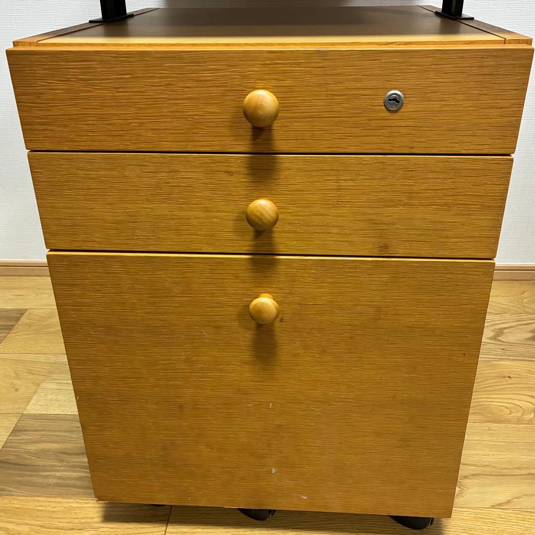 【カリモク karimoku】デスクワゴン 鍵付き 学習机 サイドチェスト